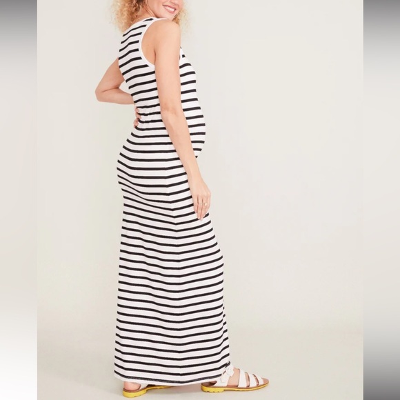 Hatch Maternity Sleeveless Long Striped Maxi Tank Dress P - Picture 2 of 6